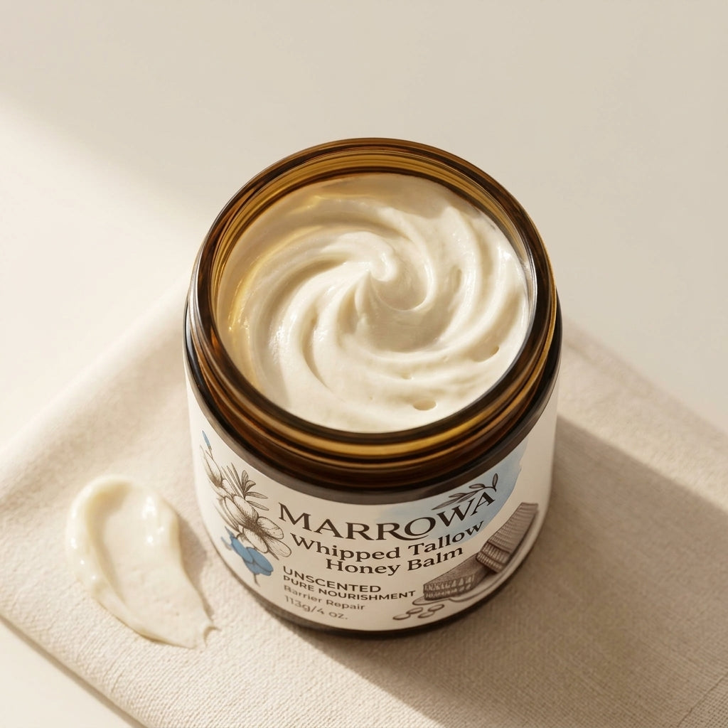 Close view of the whipped tallow balm texture